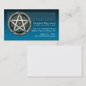 Cartes de visite bleus de pentagramme (Devant / Derrière)