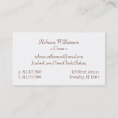 Cartes de visite bleus de petit gâteau de rose de (Dos)