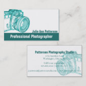 Cartes de visite bleus de photographe (Devant / Derrière)