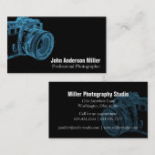Cartes de visite bleus de photographe de rayon X (Devant / Derrière)