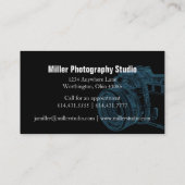 Cartes de visite bleus de photographe de rayon X (Dos)