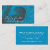 Cartes de visite bleus de plume de paon (Devant / Derrière)