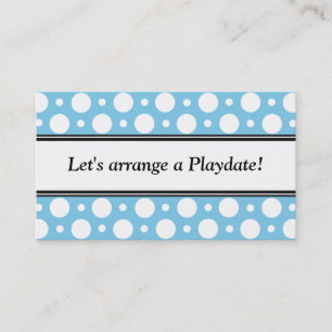 Cartes de visite bleus de pois de Playdate
