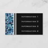 Cartes de visite bleus de professionnel de tuiles (Dos)