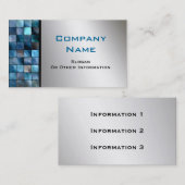 Cartes de visite bleus de tuiles de mosaïque (Devant / Derrière)