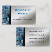 Cartes de visite bleus de tuiles de mosaïque (Devant / Derrière)