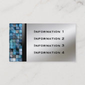 Cartes de visite bleus de tuiles de mosaïque (Dos)