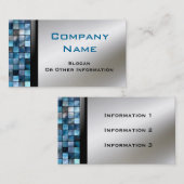 Cartes de visite bleus de tuiles de mosaïque (Devant / Derrière)