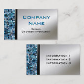 Cartes de visite bleus de tuiles de mosaïque (Devant / Derrière)