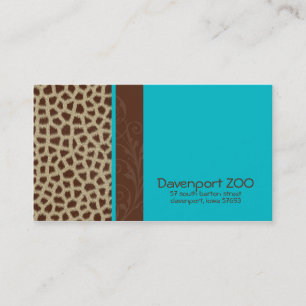 Cartes de visite [bleus] d'impression de girafe