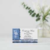 Cartes de visite bleus élégants de rose blanc de (Debout devant)