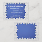 Cartes de visite bleus et blancs de morceau de (Devant / Derrière)