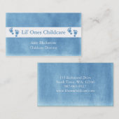 Cartes de visite bleus et blancs d'empreintes de (Devant / Derrière)