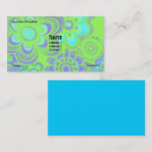 CARTES DE VISITE BLEUS ET VERTS DE FLOWER POWER (Devant / Derrière)