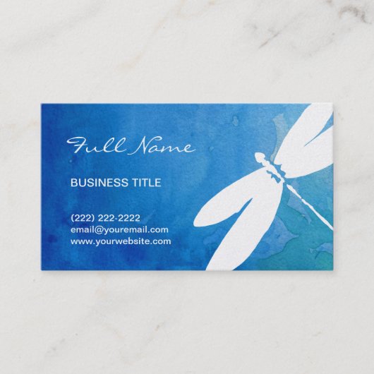 Cartes de visite bleus et verts de libellule (Devant)