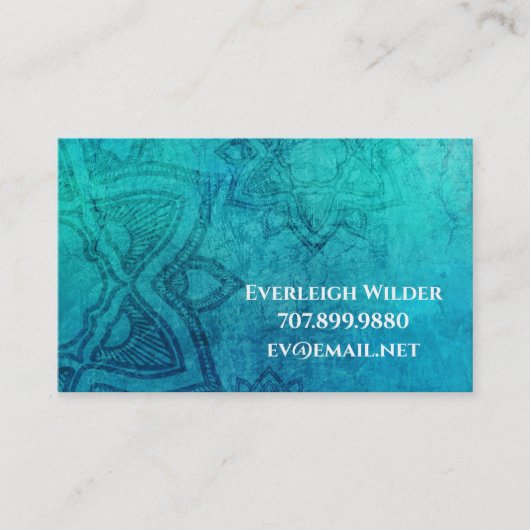 Cartes de visite bleus Mandala (Devant)