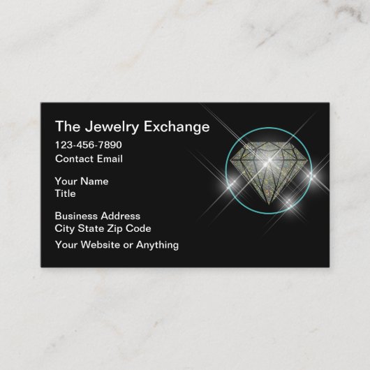 Cartes de visite Bling de magasin de bijoux Classy (Devant)