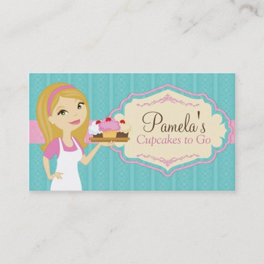 Cartes de visite blonds D15 de petit gâteau de (Devant)