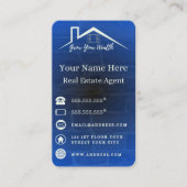 Cartes de visite Blue Elegant Pour Agents Immobili (Devant)