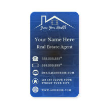 Cartes de visite Blue Elegant Pour Agents Immobili