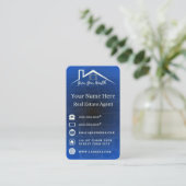 Cartes de visite Blue Elegant Pour Agents Immobili (Debout devant)