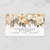 Cartes de visite Boho Gold et Champagne Flowers (Devant)