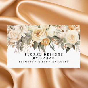 Cartes de visite Boho Gold et Champagne Flowers