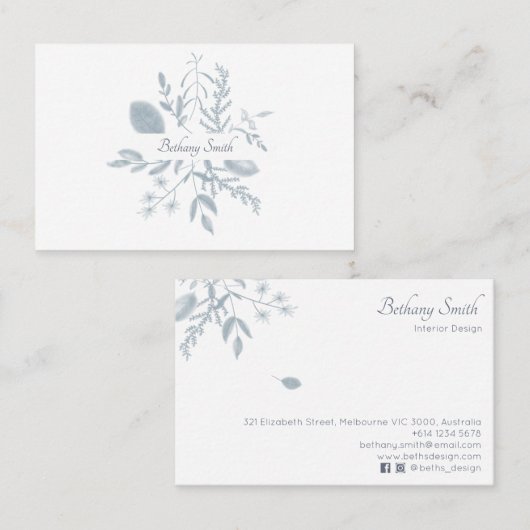 Cartes de visite | Botanica (Devant / Derrière)