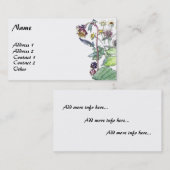 Cartes de visite botaniques de fruit de fleur de (Devant / Derrière)