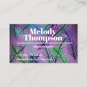 Cartes de visite botaniques modernes, violet