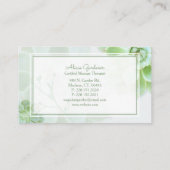 Cartes de visite botaniques succulents modernes (Dos)