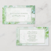 Cartes de visite botaniques succulents modernes (Devant / Derrière)