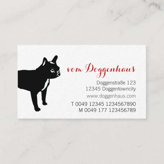Cartes de visite Bouledogue Français (Dos)