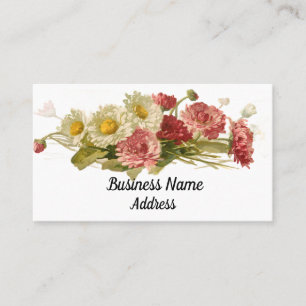 Cartes de visite bouquet floral vintage