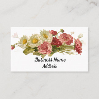Cartes de visite bouquet floral vintage