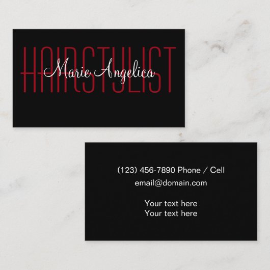 Cartes de visite branchés à deux côtés (Devant / Derrière)