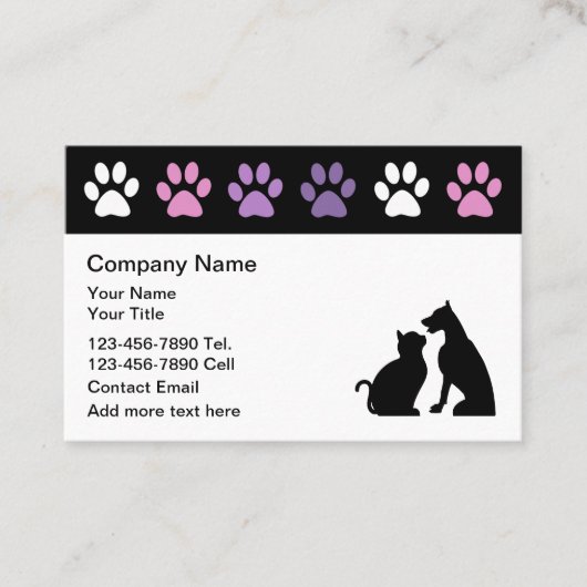 Cartes de visite branchés pour animaux de compagni (Devant)