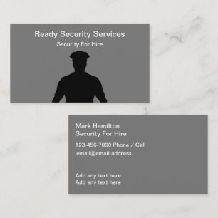 Cartes de visite brillantes pour services de sécur