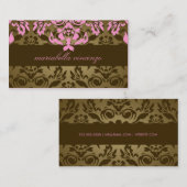 cartes de visite Brown de rose de la damassé (Devant / Derrière)