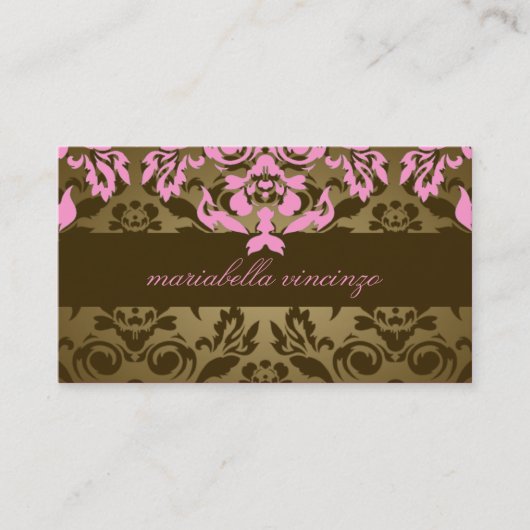 cartes de visite Brown de rose de la damassé (Devant)