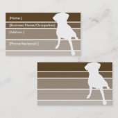Cartes de visite Brown de silhouette de chien de (Devant / Derrière)