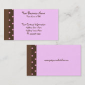Cartes de visite Brown et roses de norme de point (Devant / Derrière)