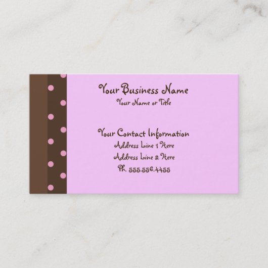 Cartes de visite Brown et roses de norme de point (Devant)