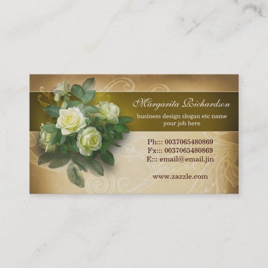 cartes de visite bruns de roses de victorian (Devant)