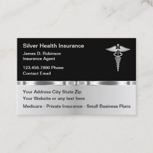 Cartes de visite Caducée Assurance Santé Chic