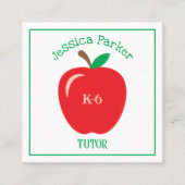 Cartes de visite Carré simple Red Apple Tutor (Devant)