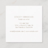 Cartes de visite carrées modernes avec logo person (Dos)