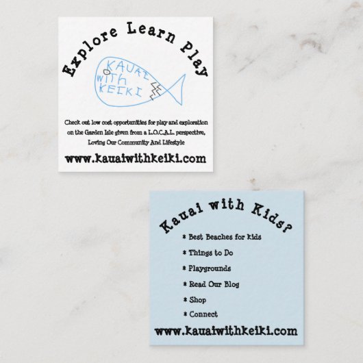 Cartes de visite carrés (Devant / Derrière)