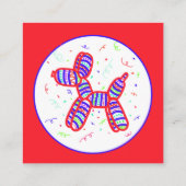 Cartes de visite Carrés du chien de ballon rouge v (Dos)