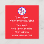 Cartes de visite Carrés du chien de ballon rouge v (Devant)